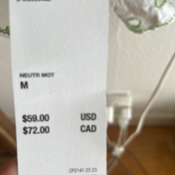 UO White/Green Ruffled tank top - Picture 3 of 5